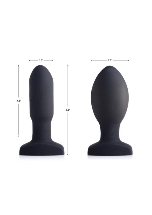 Swell Inflatable Rechargeable Silicone Vibrating Missile Anal Plug with Remote Control - Black - Image 4