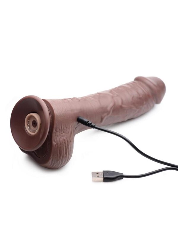 Loadz Vibrating Squirting Dildo with Remote Control 8.5in - Chocolate - Image 3