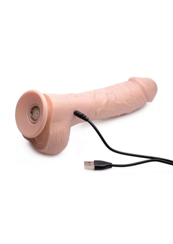 Loadz Vibrating Squirting Dildo with Remote Control 8.5in - Vanilla - Image 3