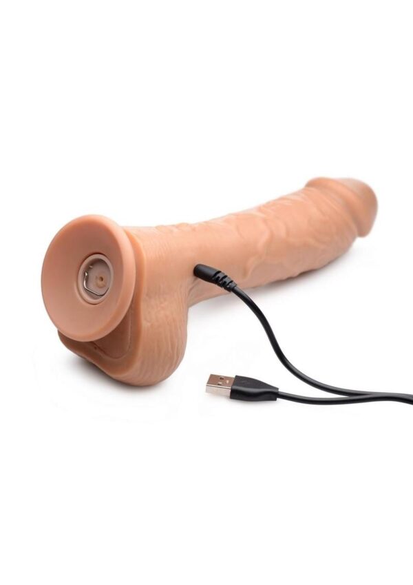 Loadz Vibrating Squirting Dildo with Remote Control 8.5in - Caramel - Image 3