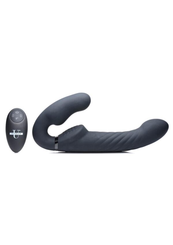 Strap U Ergo-Fit Twist Silicone Inflatable Rechargeable Strapless Strap-On - Black - Image 2