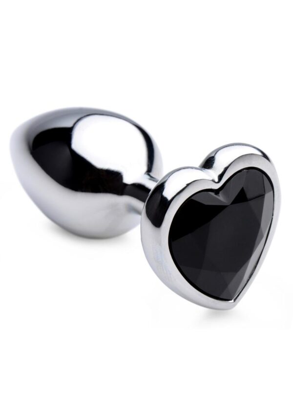 Booty Sparks Gemstones Black Heart Anal Plug - Small - Black - Image 2