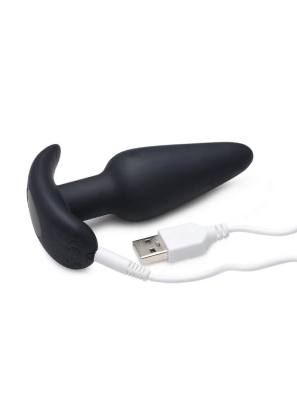 Bang! 21x Vibrating Silicone Rechargeable Butt Plug with Remote Control - Black - Image 4