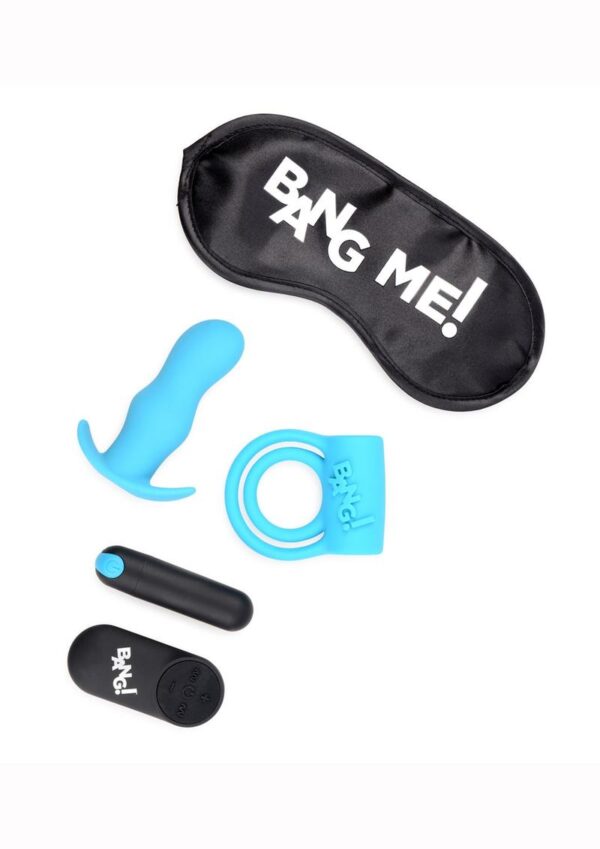 Bang! Duo Blast Plug and Cock Ring Kit (set of 4) - Blue - Image 2