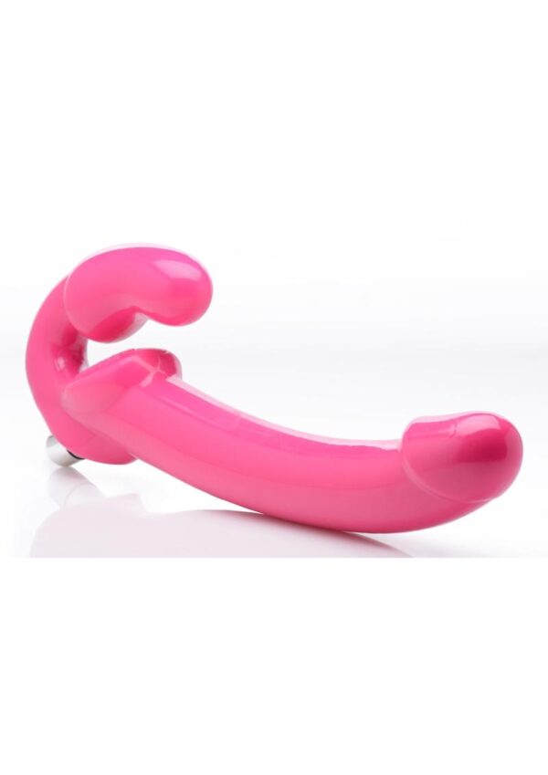 Strap U 7X Revolver Slim Vibrating Strapless Strap-On Dildo - Pink - Image 2
