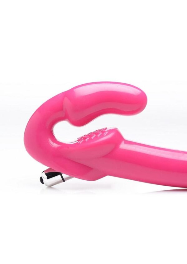 Strap U 7X Revolver Slim Vibrating Strapless Strap-On Dildo - Pink - Image 3