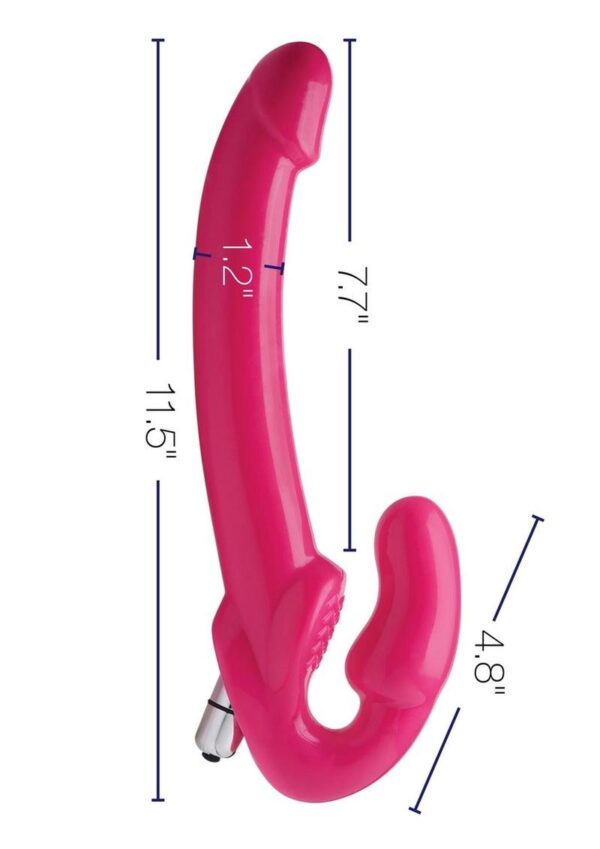 Strap U 7X Revolver Slim Vibrating Strapless Strap-On Dildo - Pink - Image 4