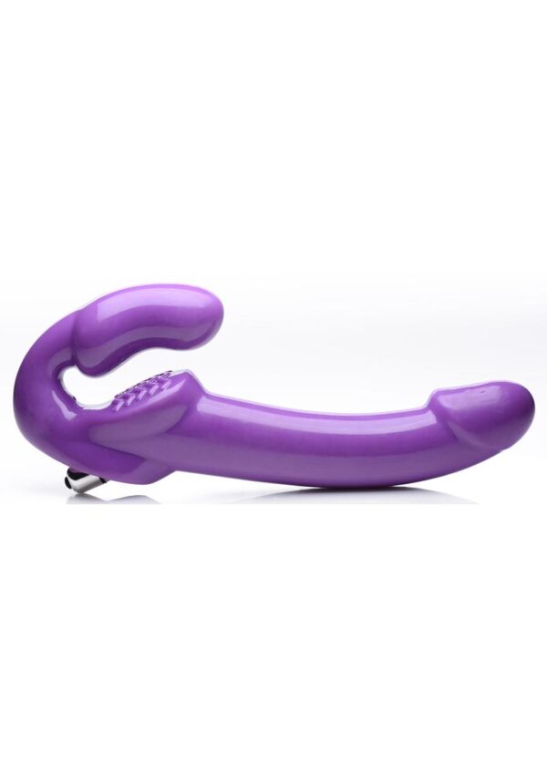 Strap U 7X Revolver Thick Vibrating Strapless Strap-On Dildo - Purple - Image 2