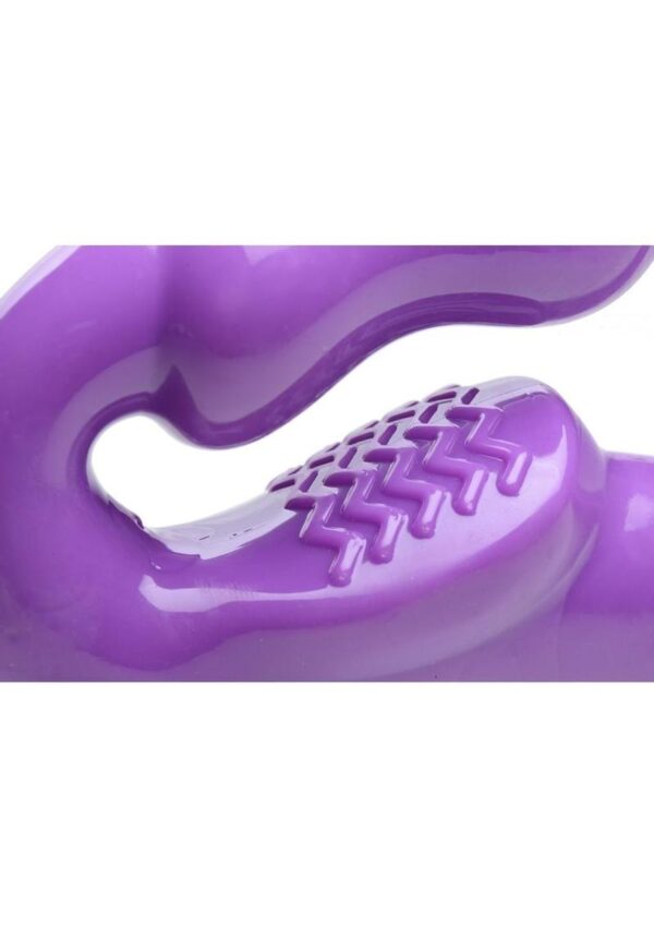 Strap U 7X Revolver Thick Vibrating Strapless Strap-On Dildo - Purple - Image 3