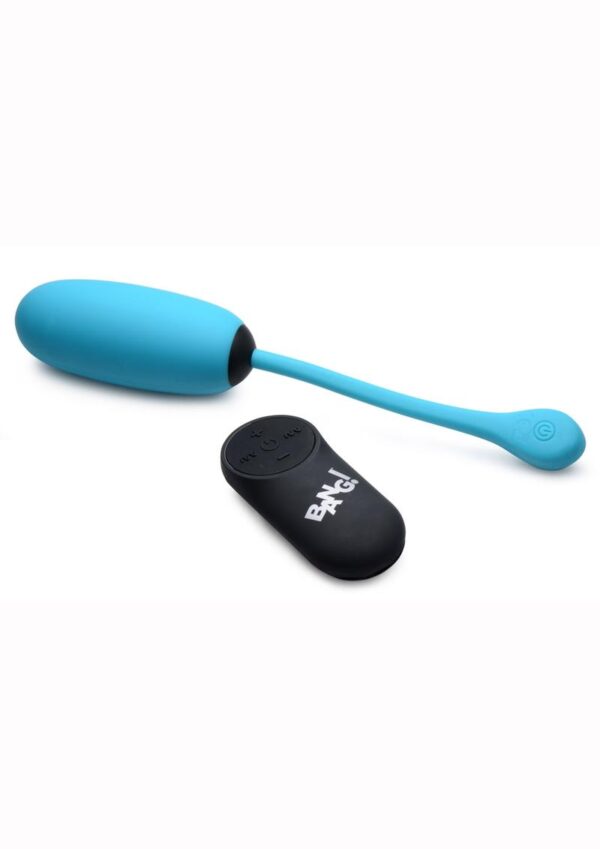 Bang! 28x Plush Silicone Rechargeable Egg with Remote Control - Blue - Image 2