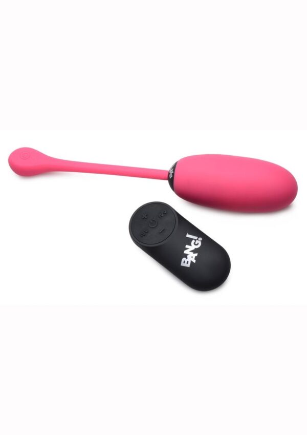Bang! 28x Plush Silicone Rechargeable Egg with Remote Control - Pink - Image 2