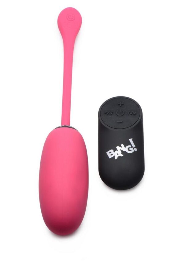 Bang! 28x Plush Silicone Rechargeable Egg with Remote Control - Pink - Image 4