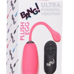 Bang! 28x Plush Silicone Rechargeable Egg with Remote Control - Pink
