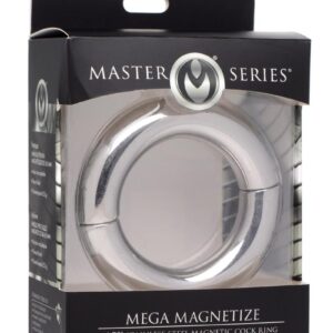 Master Series Mega Magnetize Stainless Steel Cock Ring 1.75in - Silver