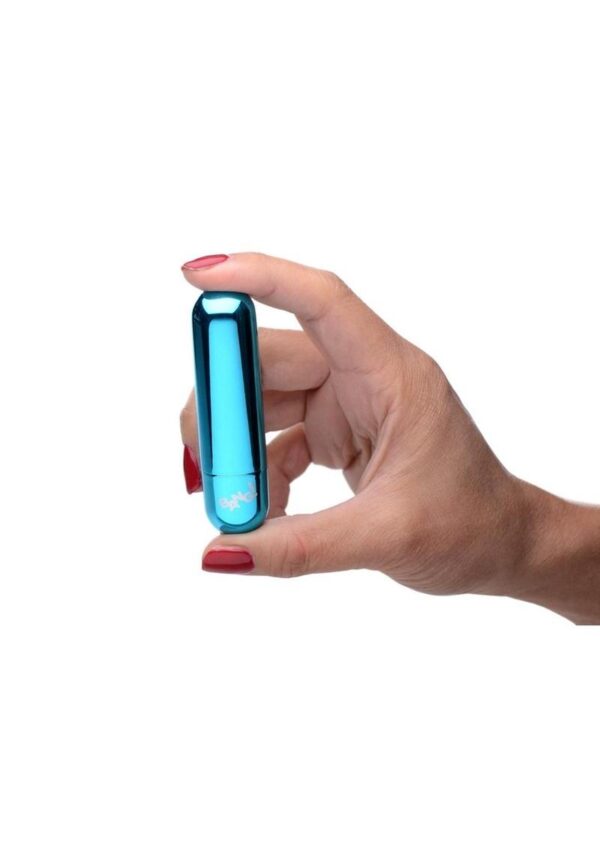 Bang! 10X Vibrating Metallic Rechargeable Bullet Vibrator - Blue - Image 4