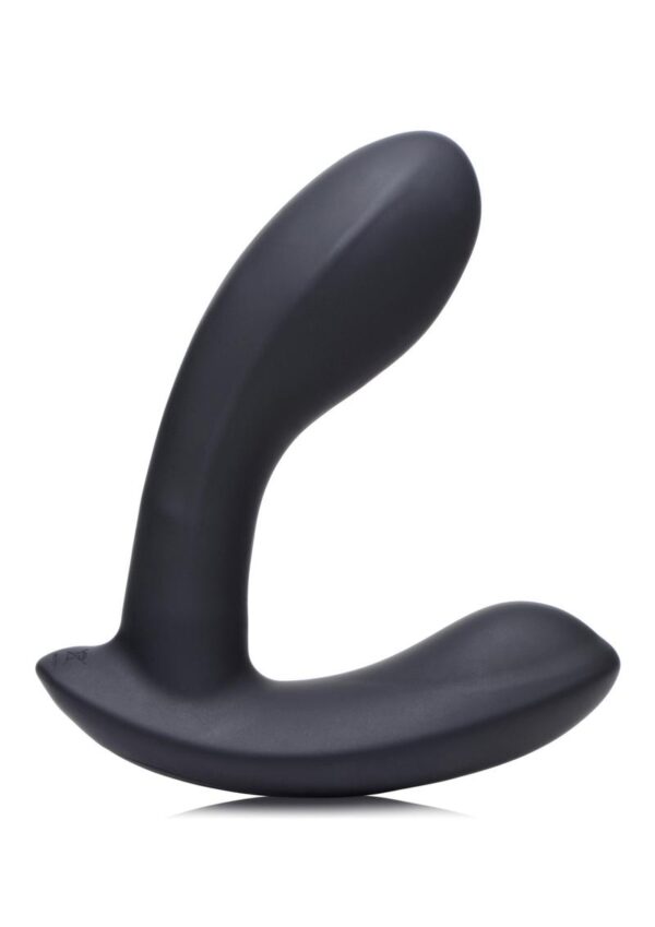 Zeus Vibrating and E-Stim Silicone Rechargeable Prostate Massager with Remote Control - Black - Image 2