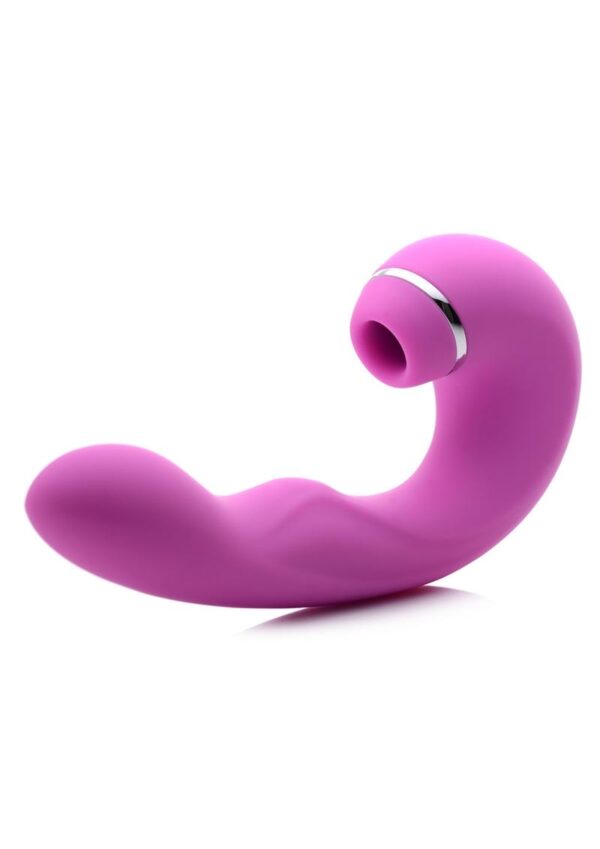 Inmi Shegasm 5 Star Tapping Silicone Rechargeable G-Spot Vibrator with Suction - Pink - Image 2