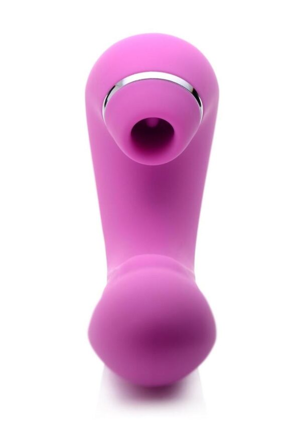 Inmi Shegasm 5 Star Tapping Silicone Rechargeable G-Spot Vibrator with Suction - Pink - Image 3