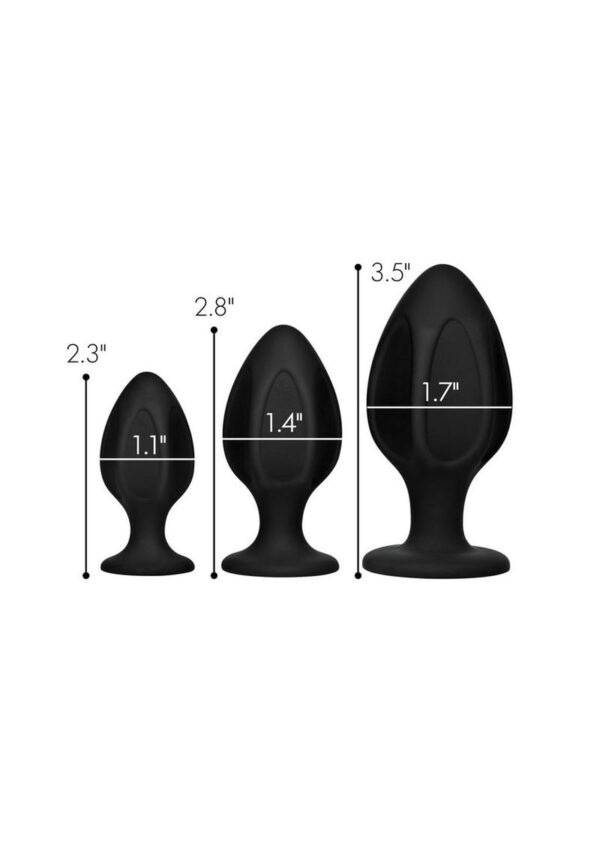 Master Series Triple Juicers Silicone Anal Trainer Set (3 piece) - Black - Image 4