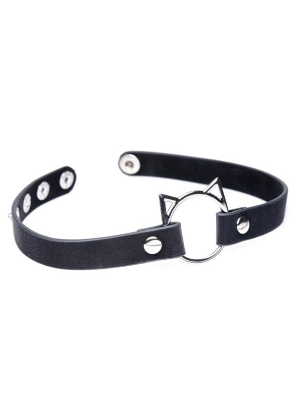 Master Series Kinky Kitty Adjustable Ring Choker Slim - Black - Image 2