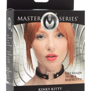 Master Series Kinky Kitty Adjustable Ring Choker Slim - Black