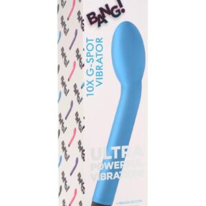 Bang! 10X Rechargeable Silicone G-Spot Vibrator - Blue