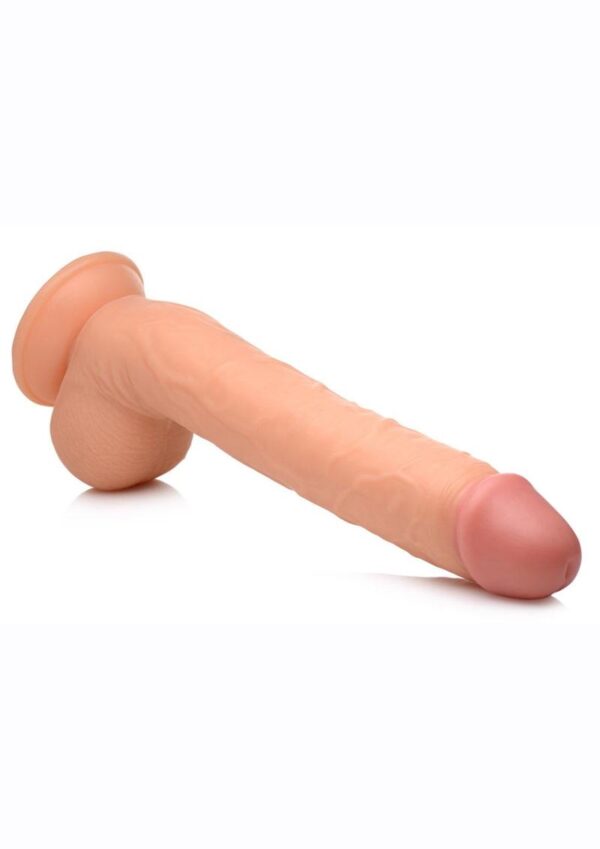 Master Cock Long Logan Dildo with Balls 10in - Vanilla - Image 3