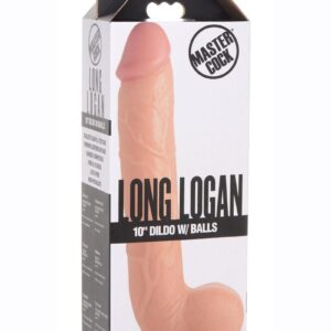 Master Cock Long Logan Dildo with Balls 10in - Vanilla