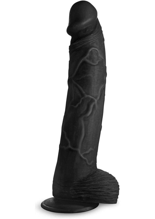 Master Cock Hung Harry Dildo with Balls 11.75in - Black - Image 2