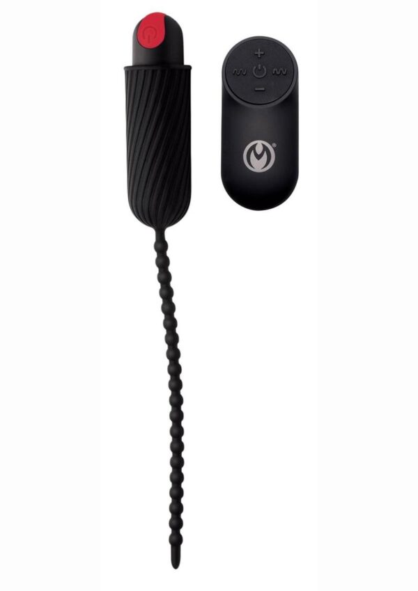 Master Series 28X Dark Chain Rechargeable Silicone Urethral Sounding Chain with Remote Control  - Black/Red - Image 2