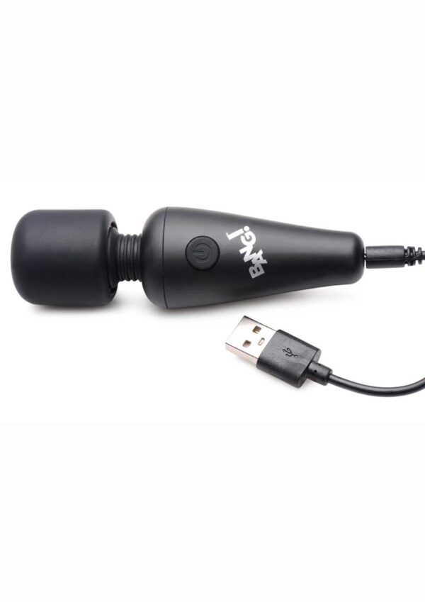 Bang! 10X Vibrating Mini Rechargeable Silicone Wand - Black - Image 3