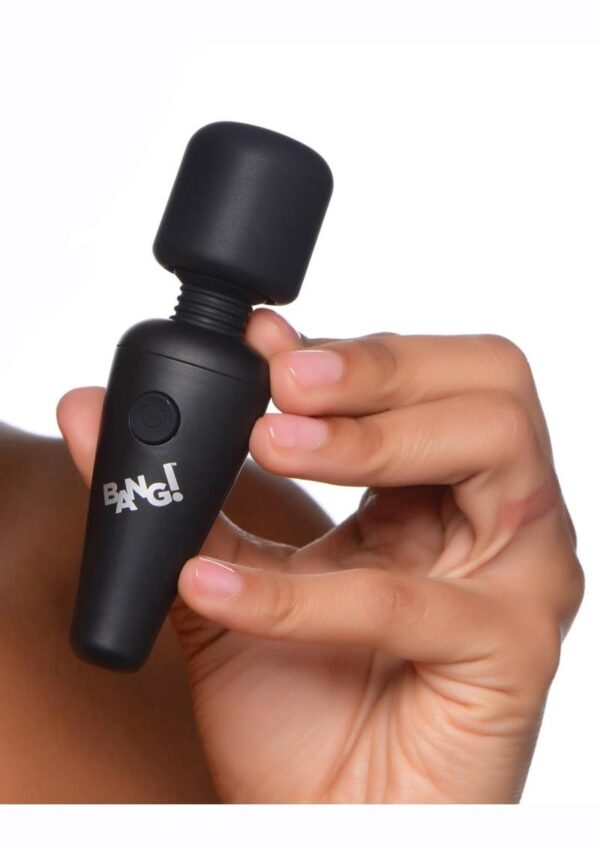 Bang! 10X Vibrating Mini Rechargeable Silicone Wand - Black - Image 4
