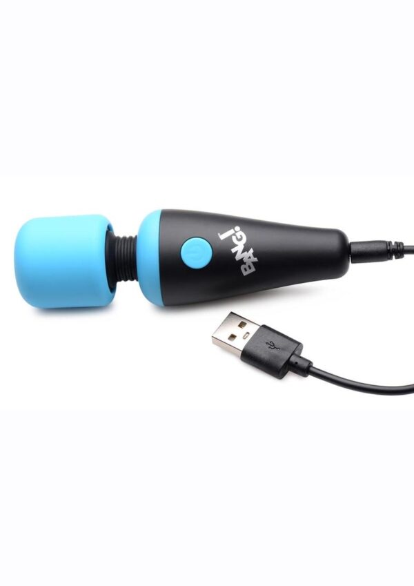Bang! 10X Vibrating Mini Rechargeable Silicone Wand Massager - Blue - Image 3