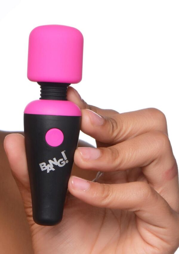 Bang! 10X Vibrating Mini Rechargeable Silicone Wand Massager - Pink - Image 4
