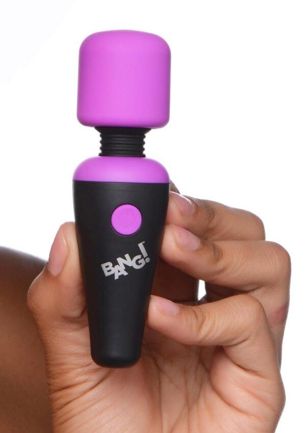 Bang! 10X Vibrating Mini Rechargeable Silicone Wand Massager- Purple - Image 4