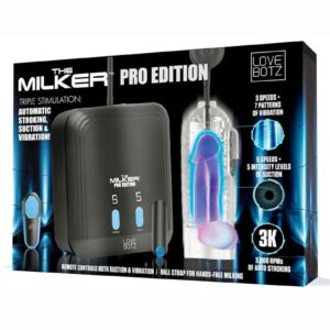 LoveBotz The Milker Pro Edition Masturbator with Remote Control - Black