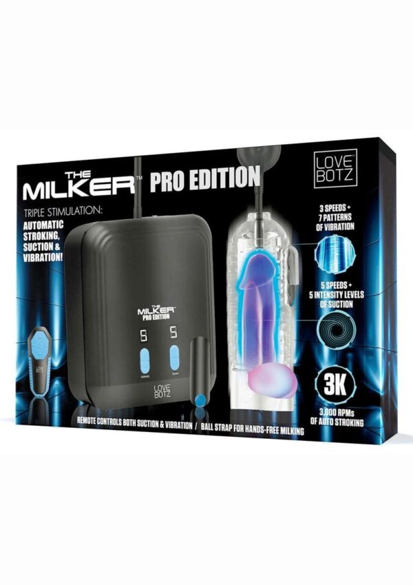 LoveBotz The Milker Pro Edition Masturbator with Remote Control - Black
