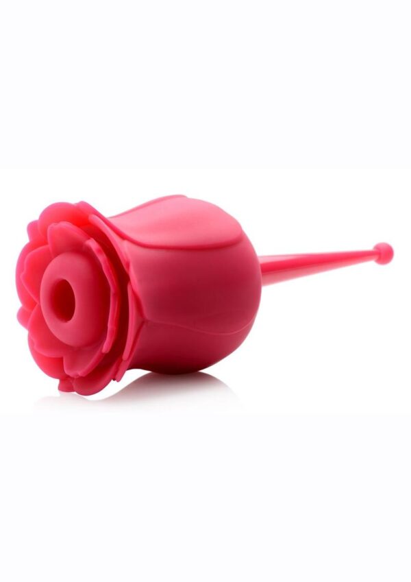 Inmi Bloomgasm Sucking and Vibrating Rose Silicone Rechargeable Clit Stimulator - Red - Image 2