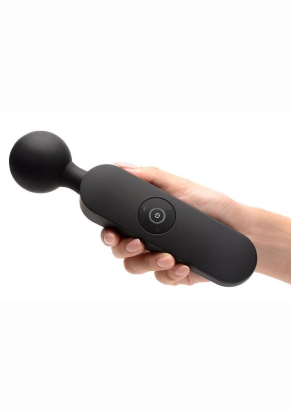 Master Series Thunder Wand 72X Rechargeable Silicone Heating Wand Massager - Black - Image 4
