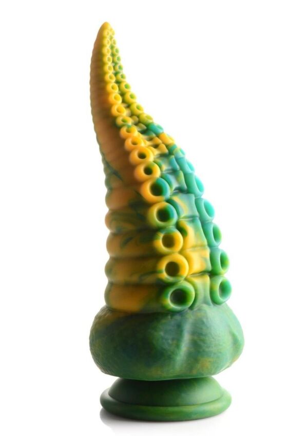 Creature Cocks Monstropus Tentacled Monster Silicone Dildo - Green/Yellow/Blue - Image 2