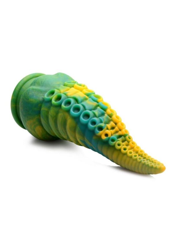 Creature Cocks Monstropus Tentacled Monster Silicone Dildo - Green/Yellow/Blue - Image 3