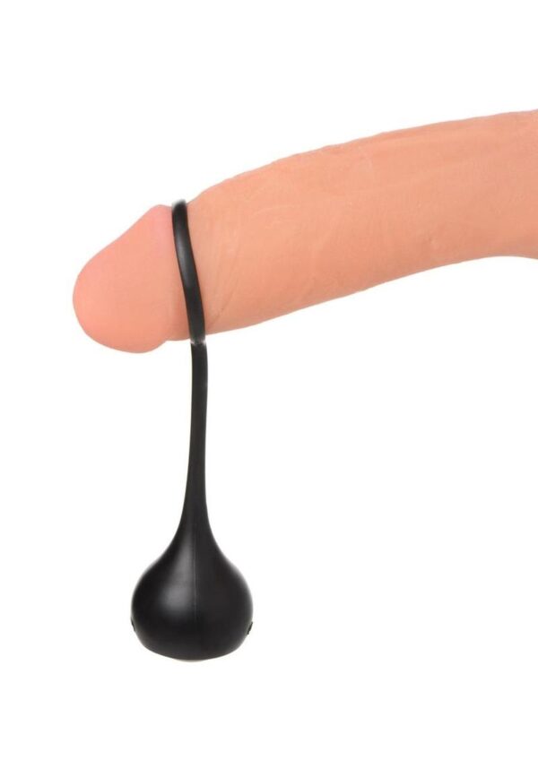 Master Series Cock Dangler Silicone Penis Strap with Weights - Black - Image 4