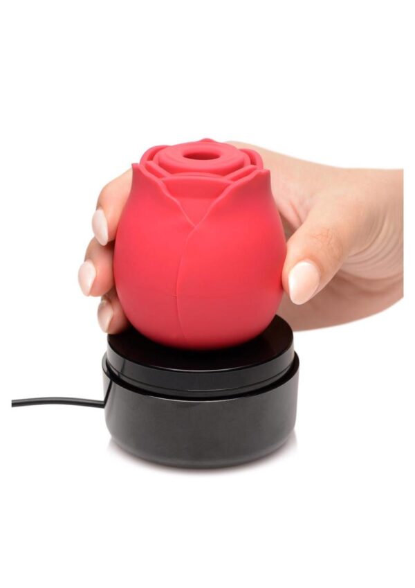 Inmi Bloomgasm Enchanted Rose Rechargeable Silicone 10X Clitoral Stimulator - Red - Image 3