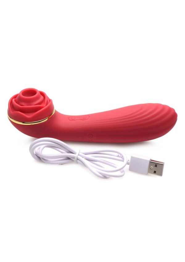Inmi Bloomgasm Passion Petals 10X Rechargeable Silicone Rose Clitoral Stimulator - Red - Image 3