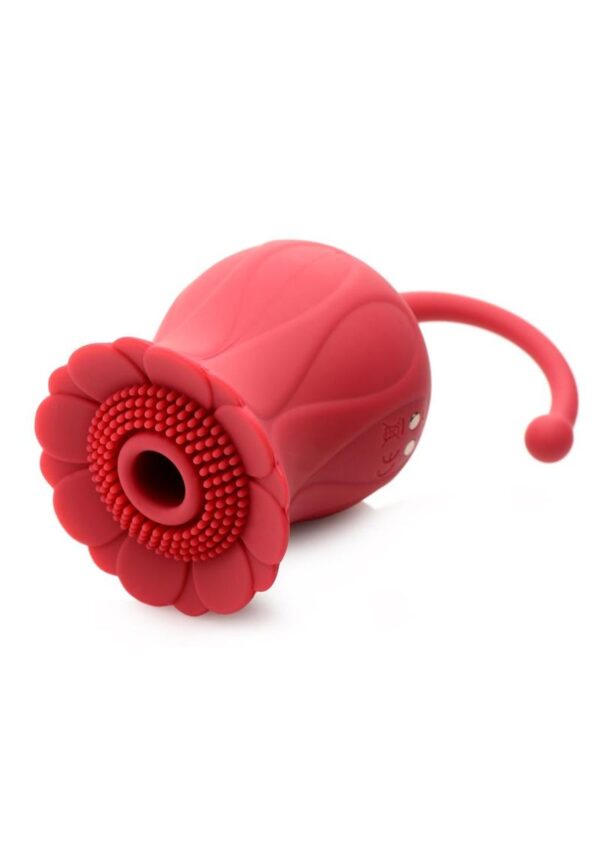 Inmi Bloomgasm Royalty Rose Rechargeable Silicone Textured Suction Clitoral Stimulator - Red - Image 3