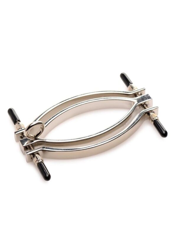 Master Series Pussy Tugger Adjustable Pussy Clamp with Leash - Silver - Image 4