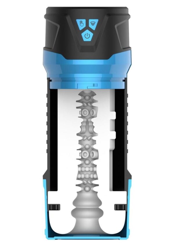 LoveBotz Auto Milker Intense Rechargeable Sucking Masturbator - Black/Blue - Image 4