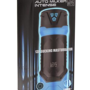 LoveBotz Auto Milker Intense Rechargeable Sucking Masturbator - Black/Blue