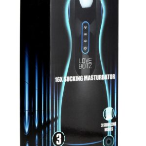 LoveBotz Auto Milker Extreme Rechargeable 16X Sucking Masturbator - Black/Blue