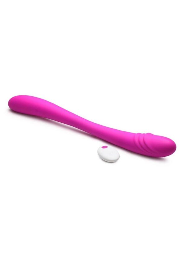 Inmi 7X Double Down Rechargeable Silicone Double Dildo with Remote Control - Purple - Image 2